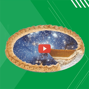 pie illustration on green background